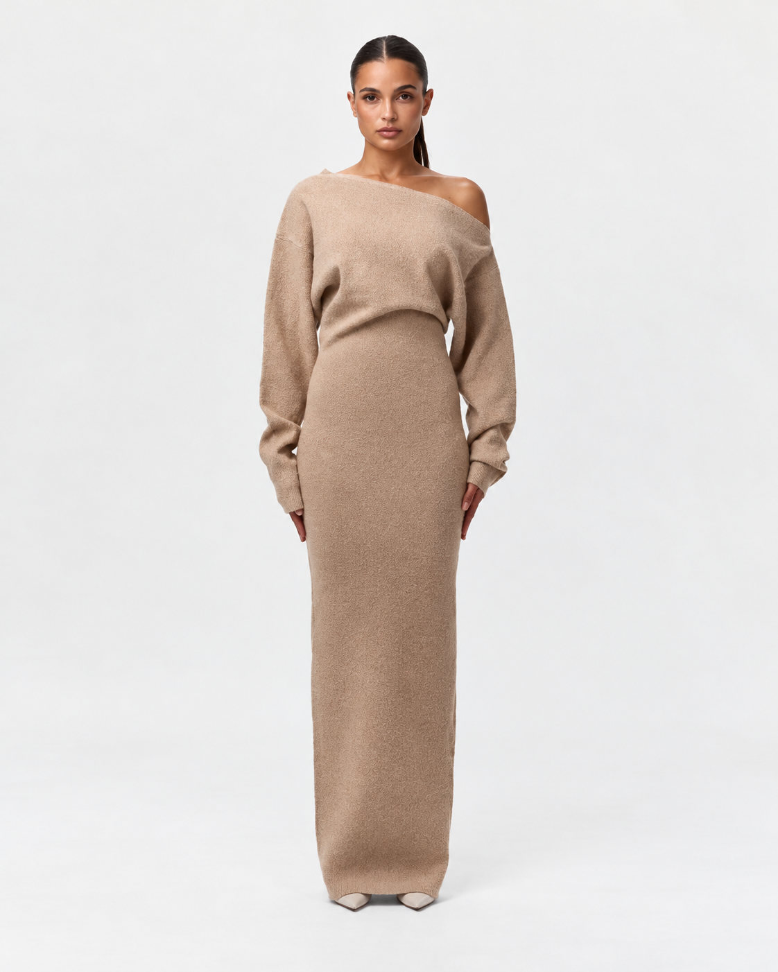Knit Off-Shoulder Maxi