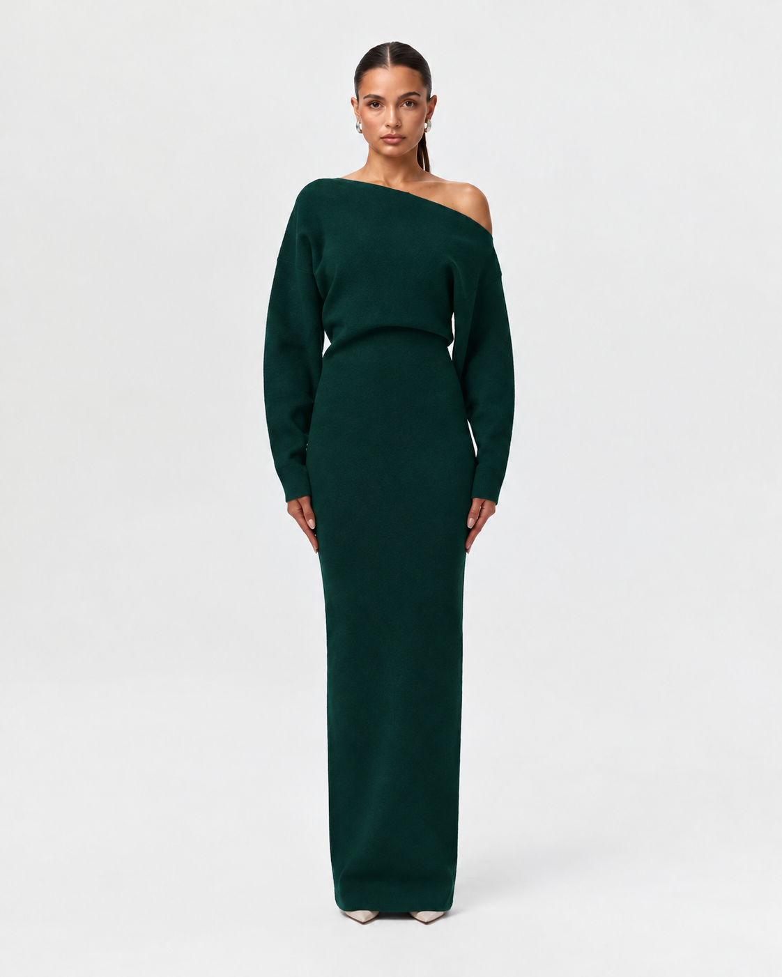 Knit Off-Shoulder Maxi