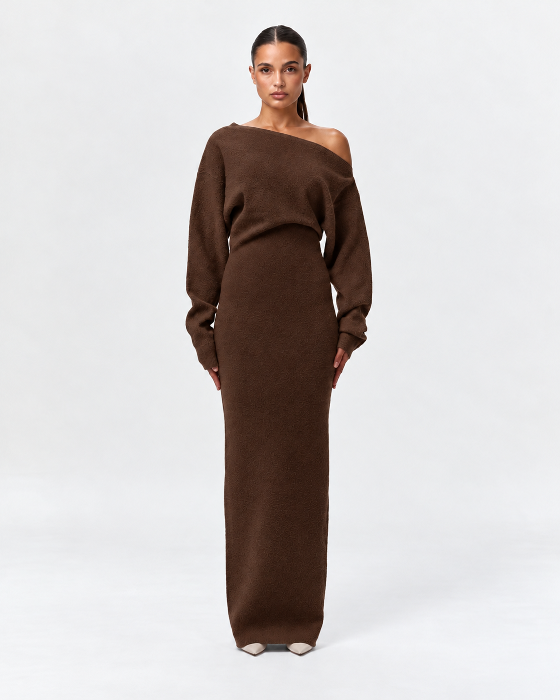Knit Off-Shoulder Maxi