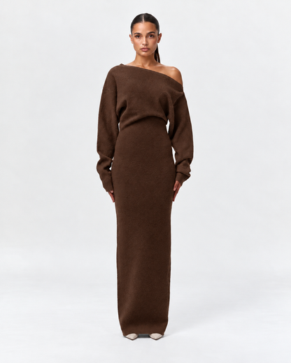 Knit Off-Shoulder Maxi