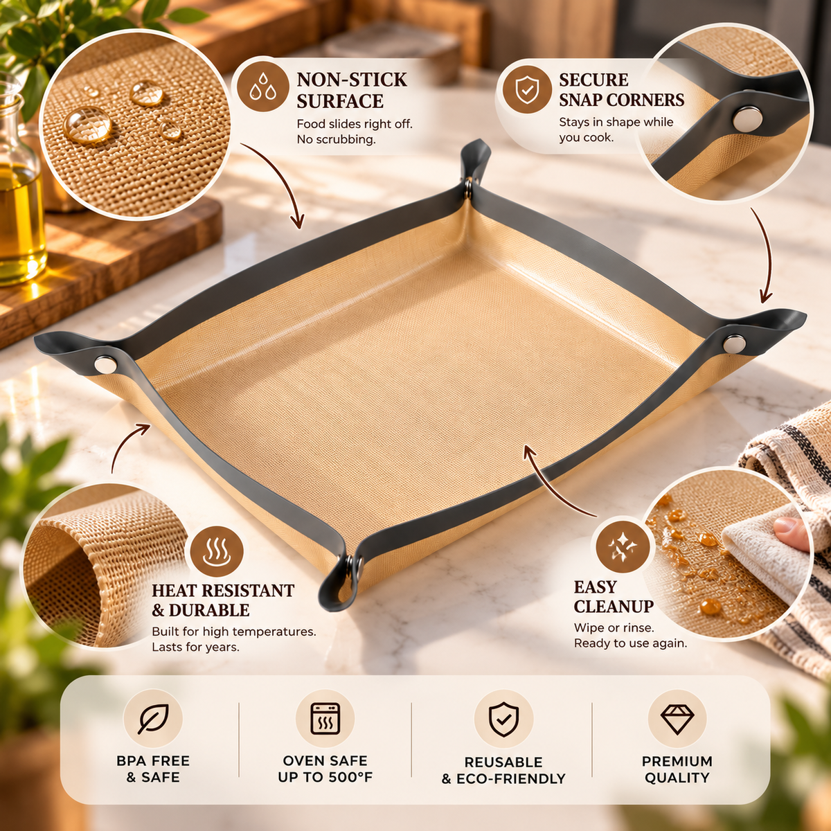 Aveklos™ | Non-Stick Silicone Roasting Tray