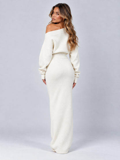 Knit Off-Shoulder Maxi