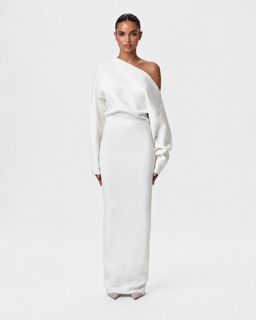 Knit Off-Shoulder Maxi