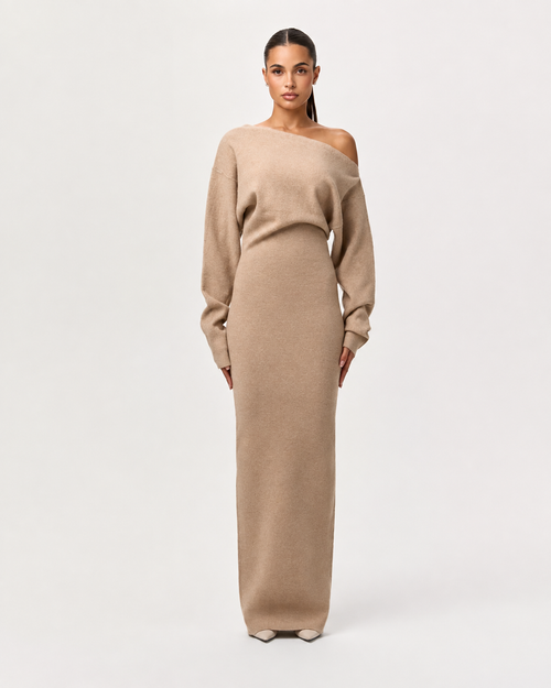 Knit Off-Shoulder Maxi
